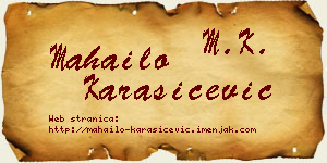 Mahailo Karašićević vizit kartica